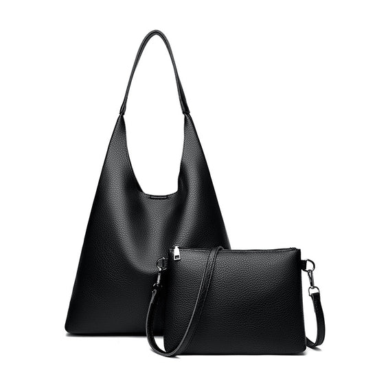 Retro Large Capacity Shoulder Bag Soft Leather Underarm Crossbody Bag